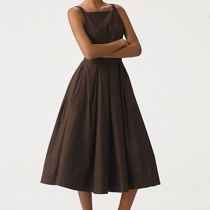 Reformation Jovana Brown Midi Dress with Pockets